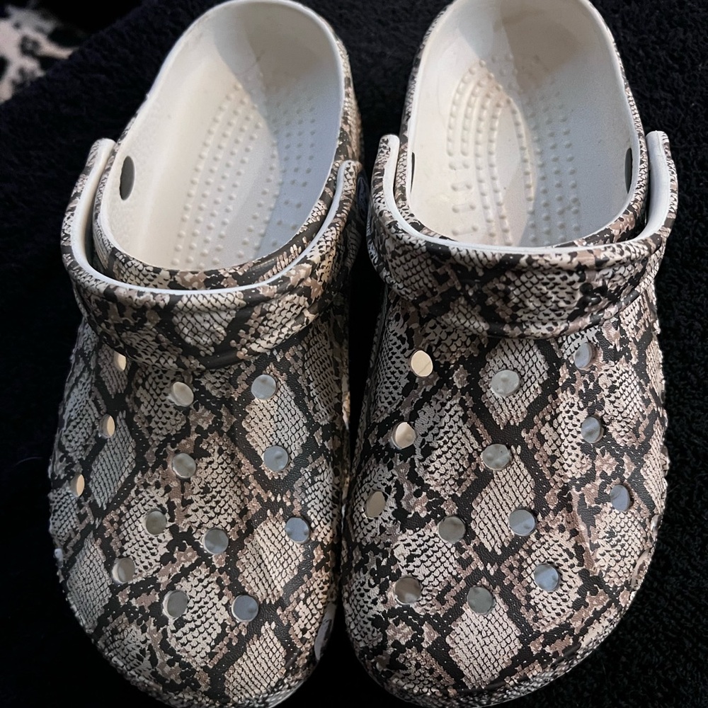 Snake Print Clogs